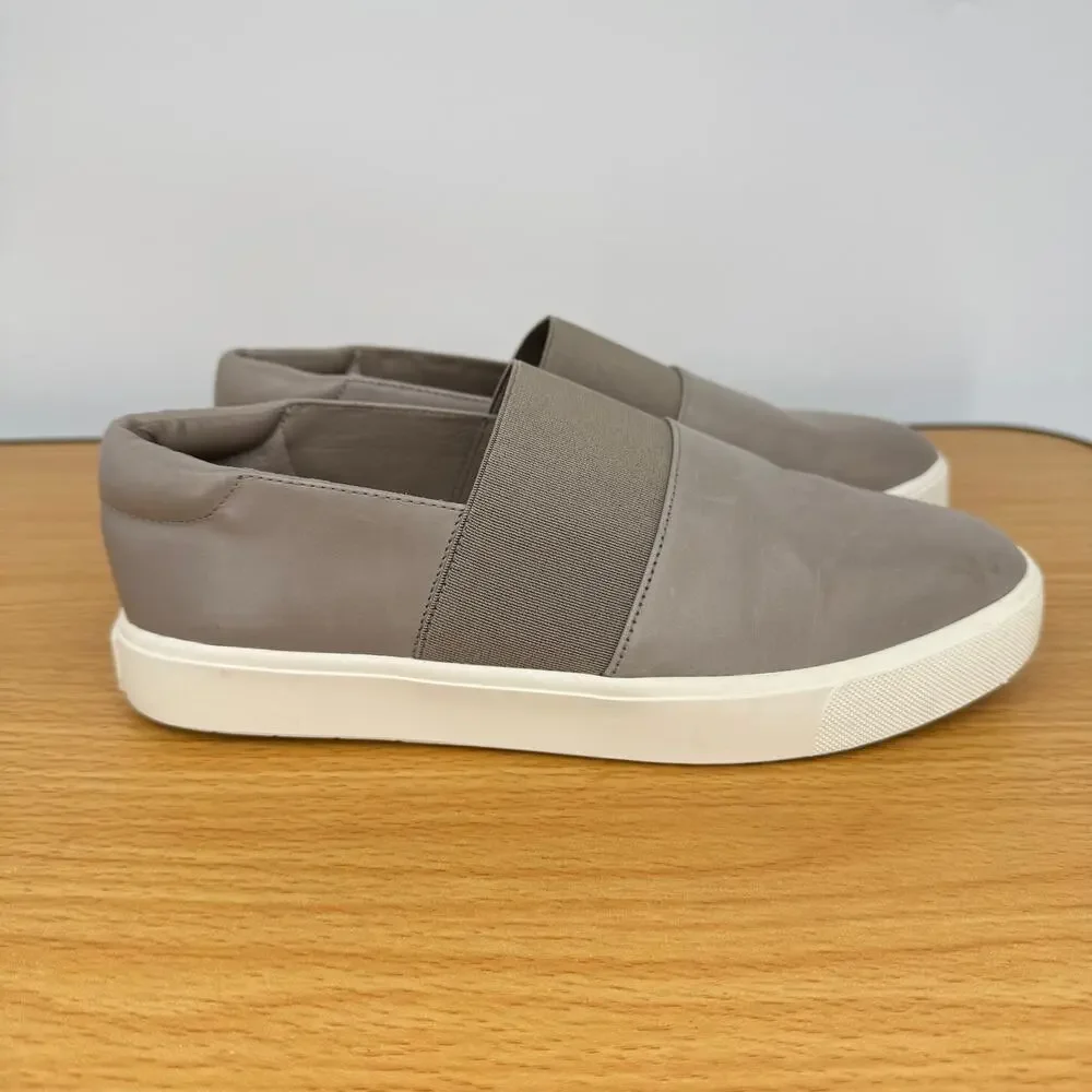 Vince Corbin shoes women's 7 sneakers slip on leather taupe